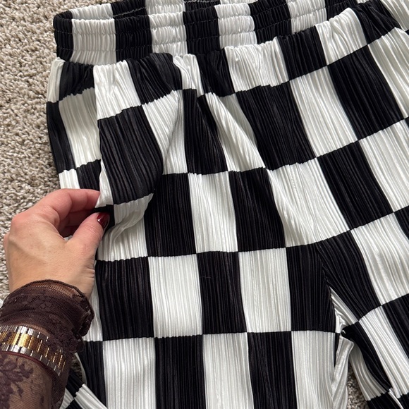 Dressed in Lala Black and White Checkered Pants - Picture 3 of 4